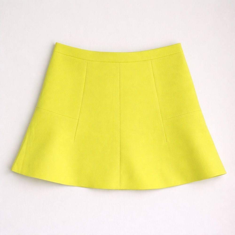 J.Crew Lime Green A-Line Mini Skirt Size 8 | Lined Stretch Skirt